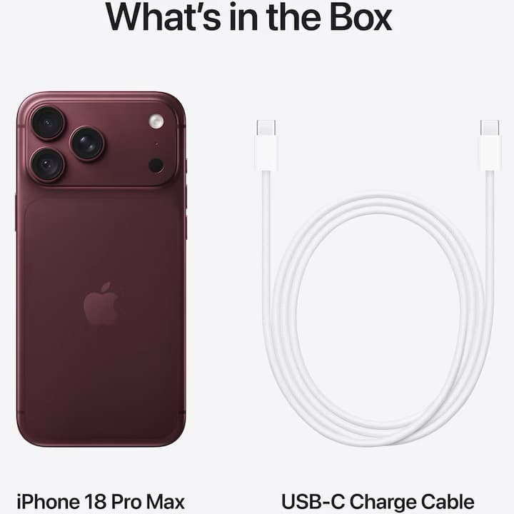 Telefon mobil Apple iPhone 18 Pro Max, 2TB, 5G, Burgundy — 3