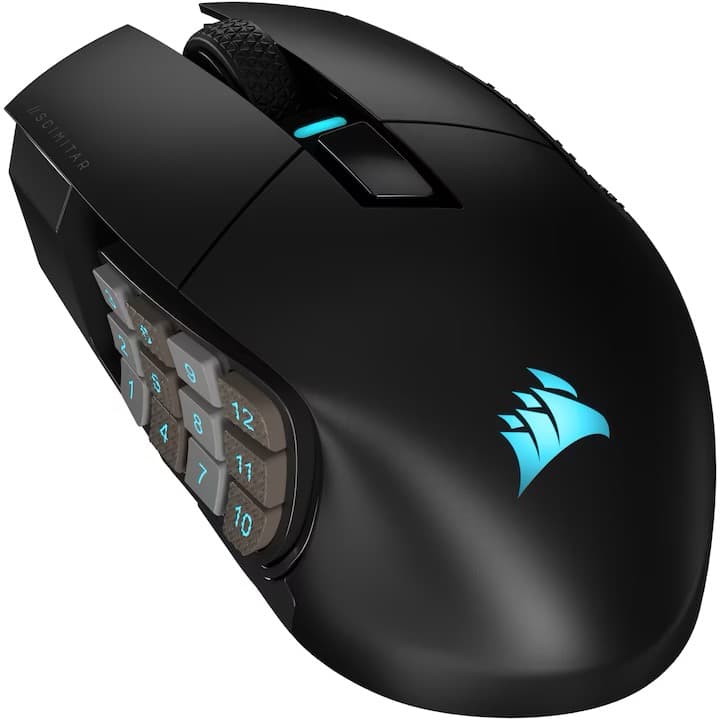 Mouse gaming Corsair Scimitar Elite wireless/bluetooth, acumulator, 26000 DPI, RGB — 4