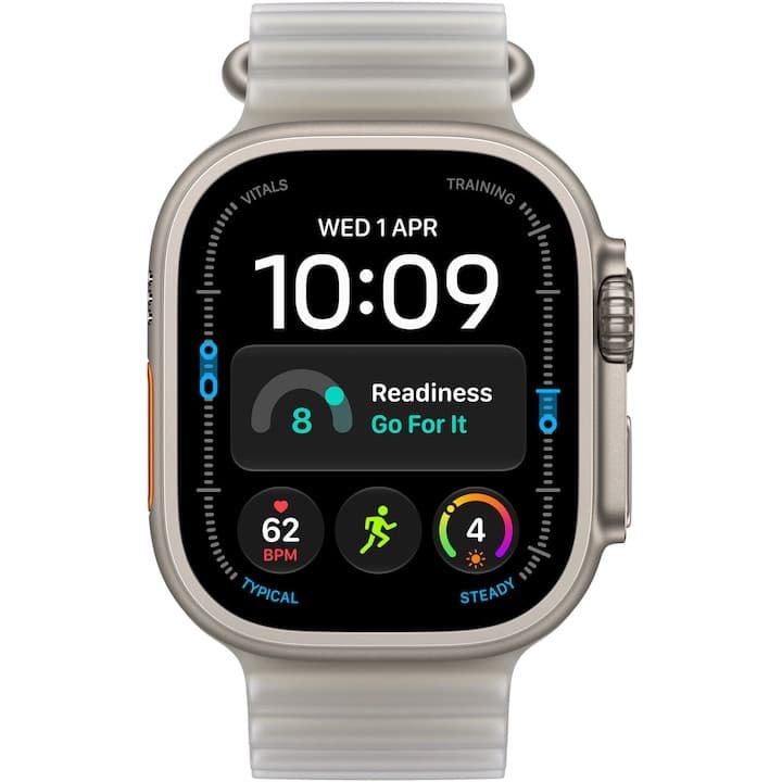 Apple Watch Ultra 4, GPS + Cellular, Carcasa Natural Titanium 49mm, Translucent Grey Ocean Band — 2