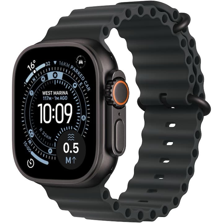 Apple Watch Ultra 3, GPS + Cellular, Carcasa Black Titanium 49mm, Black Ocean Band — 1