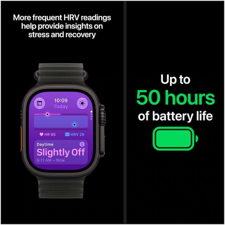 Apple Watch Ultra 4, GPS + Cellular, Carcasa Natural Titanium 49mm, Translucent Grey Ocean Band — 4