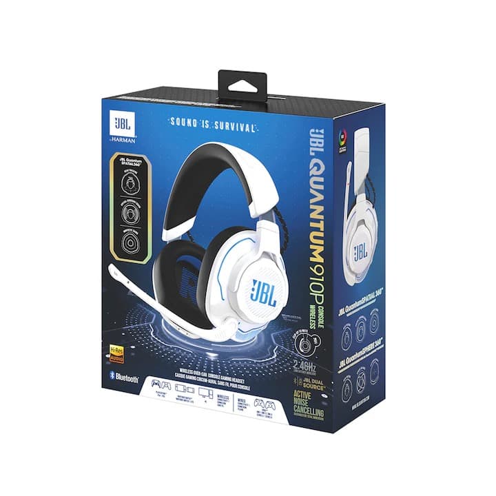 Casti Gaming Wireless JBL Quantum 910P, Active Noise Cancelling, Wireless, 39h autonomie, alb — 3
