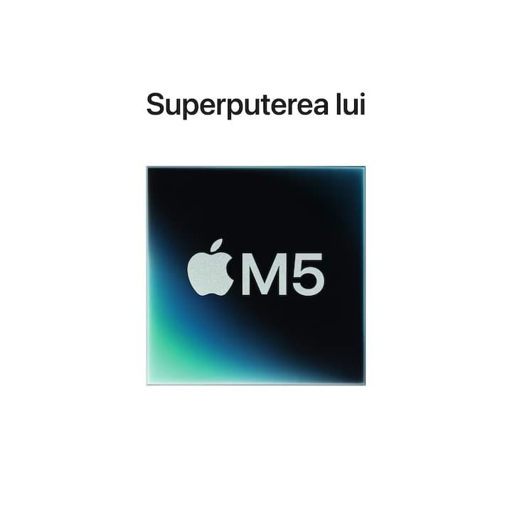 Laptop Apple MacBook Pro 14" cu procesor Apple M5, 10 nuclee CPU, 10 nuclee GPU, 16 nuclee Neural Engine, 32GB RAM, 1TB SSD, Silver, Tastatura Layout Germania — 3