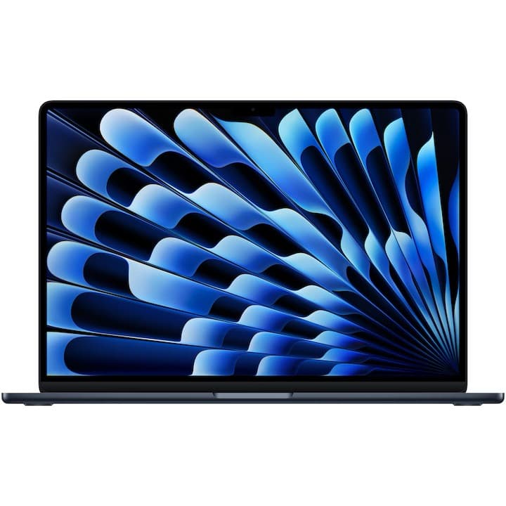 Laptop Apple MacBook Air 15'' cu procesor Apple M5, 10 nuclee CPU, 10 nuclee GPU, 24GB RAM, 1TB SSD, Midnight, Tastatura Layout Germania — 1