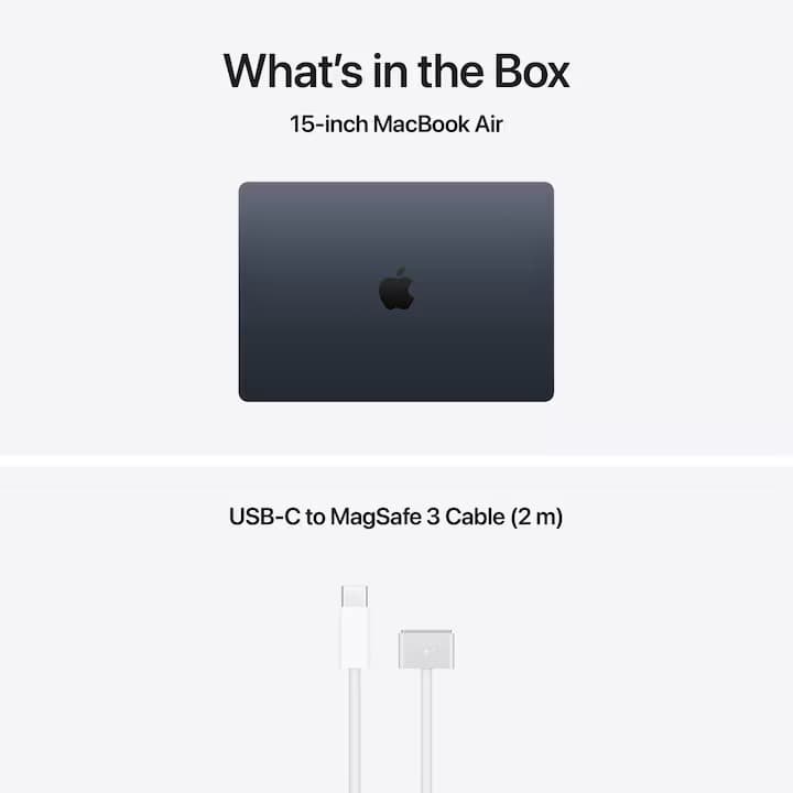 Laptop Apple MacBook Air 15'' cu procesor Apple M5, 10 nuclee CPU, 10 nuclee GPU, 24GB RAM, 1TB SSD, Midnight, Tastatura Layout Germania — 10
