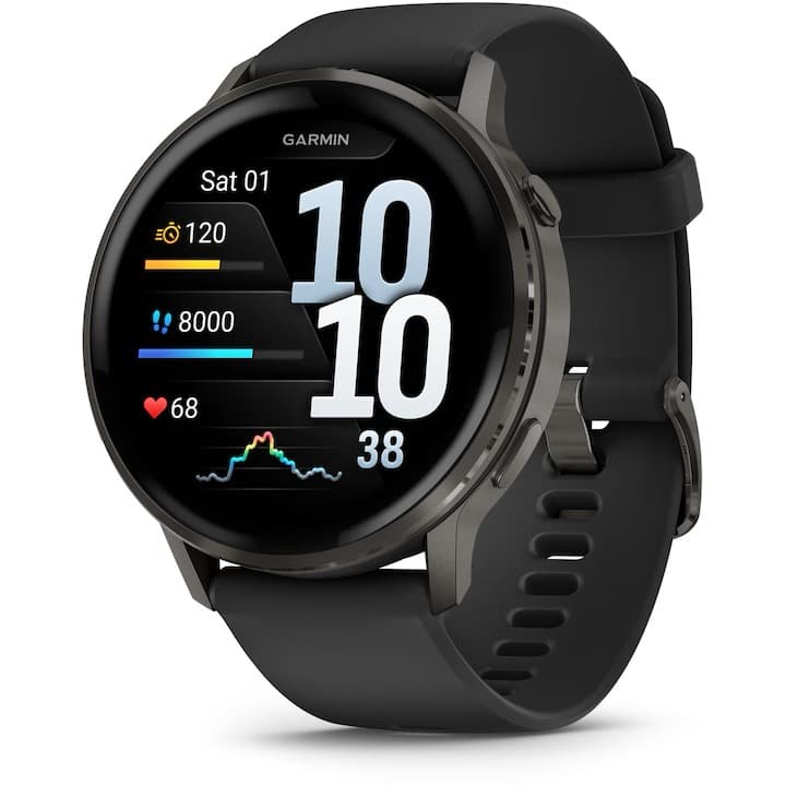 Smartwatch Garmin Venu 4, 45mm, AMOLED, GPS, Wi-Fi, Android/iOS, silicon, Slate/Black — 1