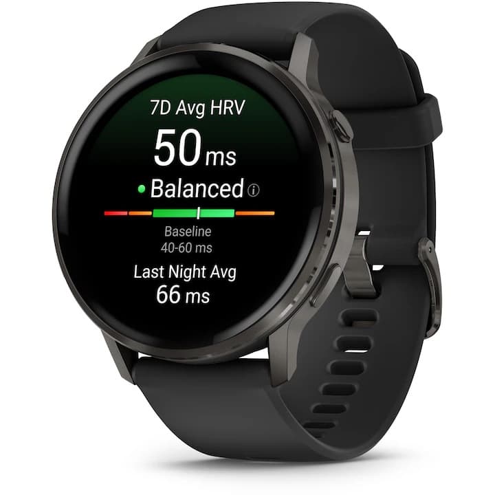 Smartwatch Garmin Venu 4, 45mm, AMOLED, GPS, Wi-Fi, Android/iOS, silicon, Slate/Black — 2