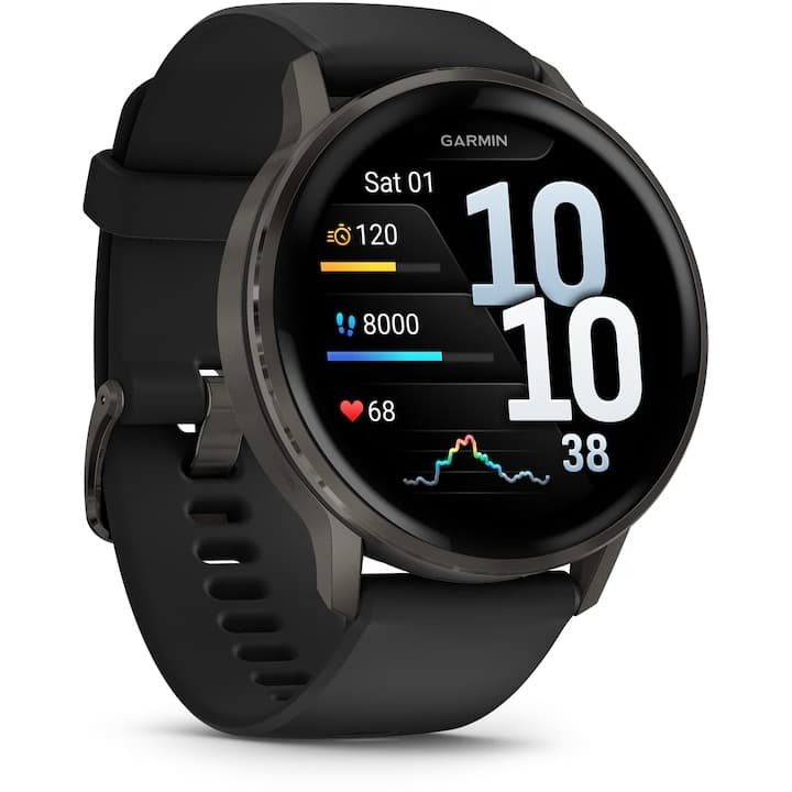 Smartwatch Garmin Venu 4, 45mm, AMOLED, GPS, Wi-Fi, Android/iOS, silicon, Slate/Black — 3