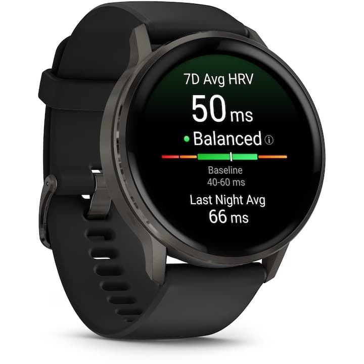 Smartwatch Garmin Venu 4, 45mm, AMOLED, GPS, Wi-Fi, Android/iOS, silicon, Slate/Black — 4