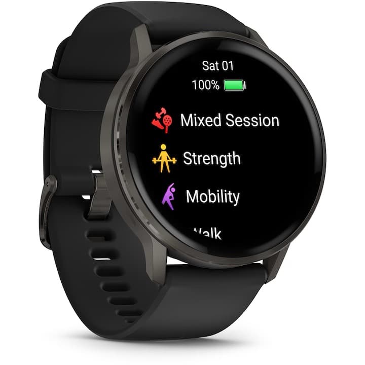 Smartwatch Garmin Venu 4, 45mm, AMOLED, GPS, Wi-Fi, Android/iOS, silicon, Slate/Black — 5