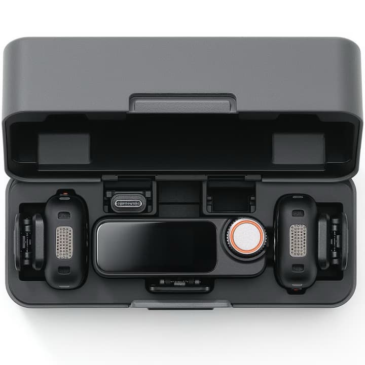  DJI MIC 3, 2x microfon, 1x receptor, 1x statie incarcare, Wireless Microphone, Black — 7