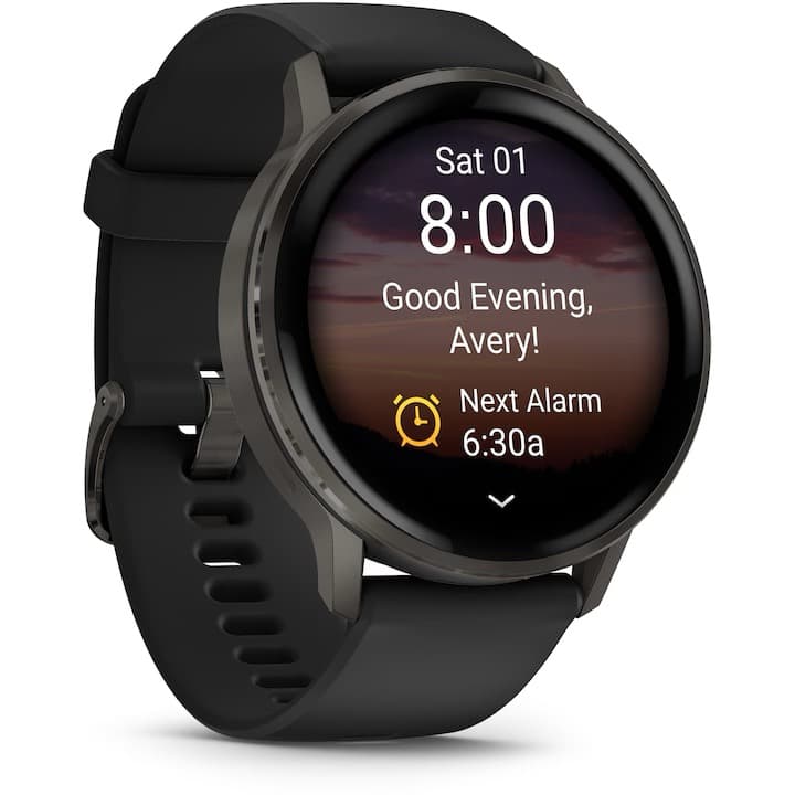 Smartwatch Garmin Venu 4, 45mm, AMOLED, GPS, Wi-Fi, Android/iOS, silicon, Slate/Black — 9