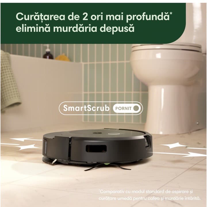 Robot de aspirare cu mop iRobot Roomba Combo 10 Max X085840, statie auto umplere lichid curatare si golire automata, mop extensibil si retractabil, camera frontala — 9