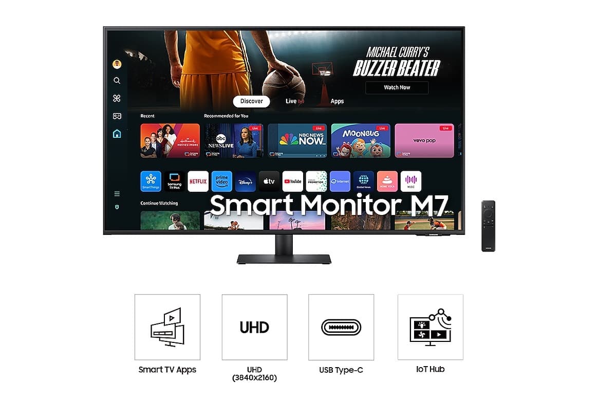 Monitor LED Samsung 43" 3840 x 2160 S43DM702UU 16:9 4 ms GTG Negru — 3