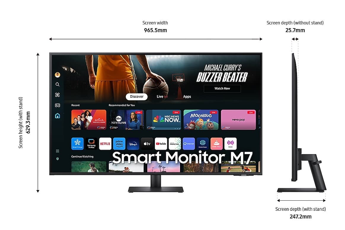 Monitor LED Samsung 43" 3840 x 2160 S43DM702UU 16:9 4 ms GTG Negru — 4