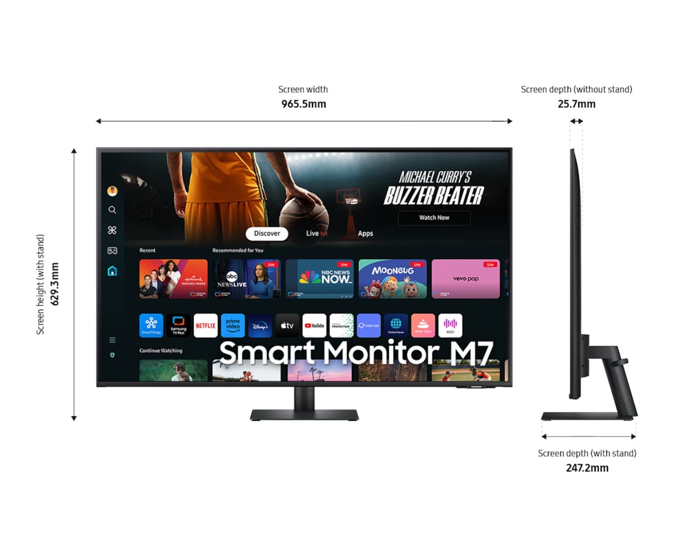 Monitor LED Samsung 43" 3840 x 2160 S43DM702UU 16:9 4 ms GTG Negru — 5