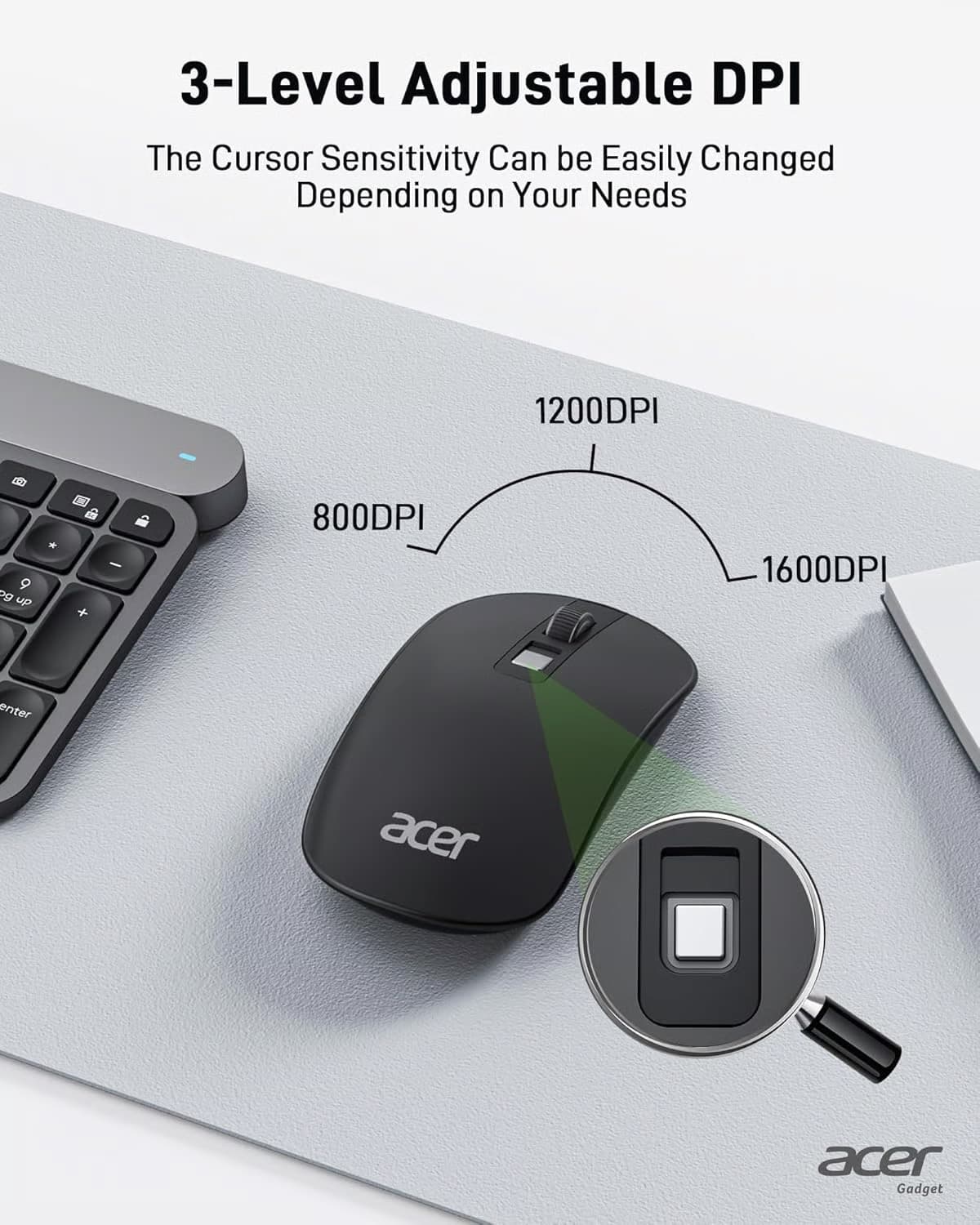 Mouse wireless ultra-subțire Acer OMR242 — 2