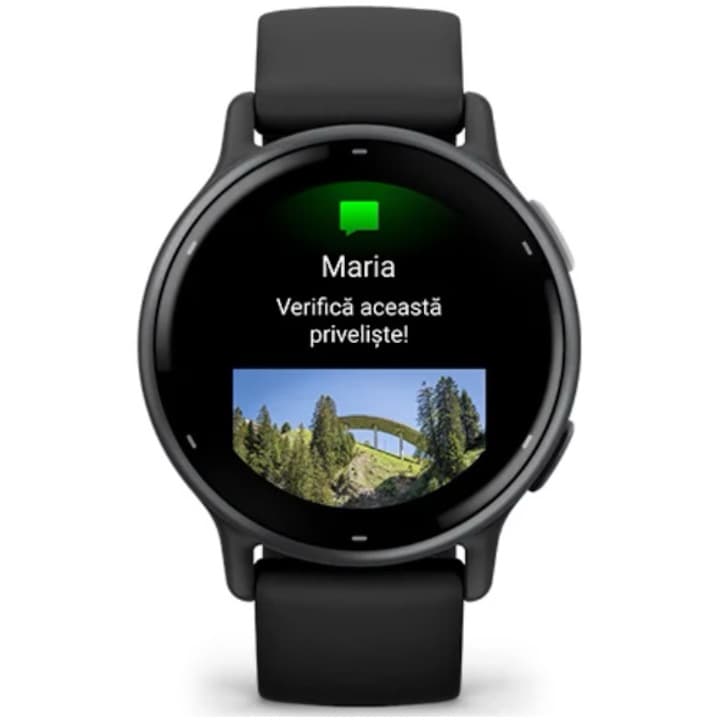 Smartwatch Garmin vivoactive 5, 42mm, GPS, Wi-Fi, Android/iOS, curea silicon, Slate/Black — 2