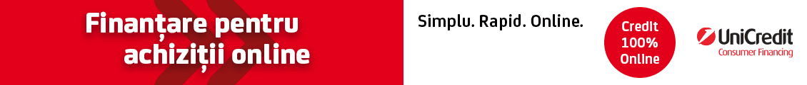 Credit 100% Online de la UniCredit Consumer Financing — finanțare pentru achiziții online. Simplu. Rapid. Online.