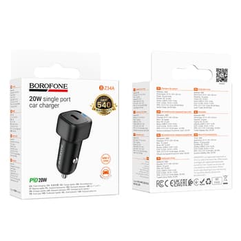 Încărcător auto Borofone - Tip C - PD 20W Negru